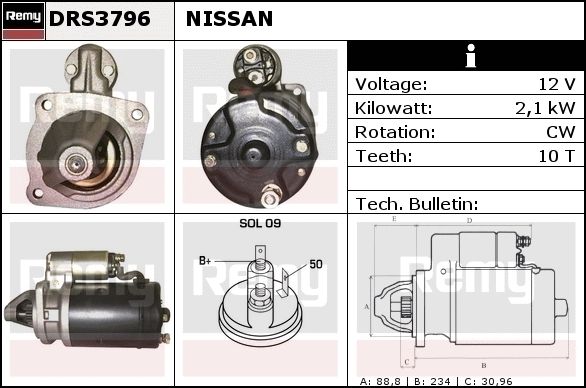 DELCO REMY Starter DRS3808